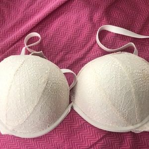 VS White Push Up Bra Lace